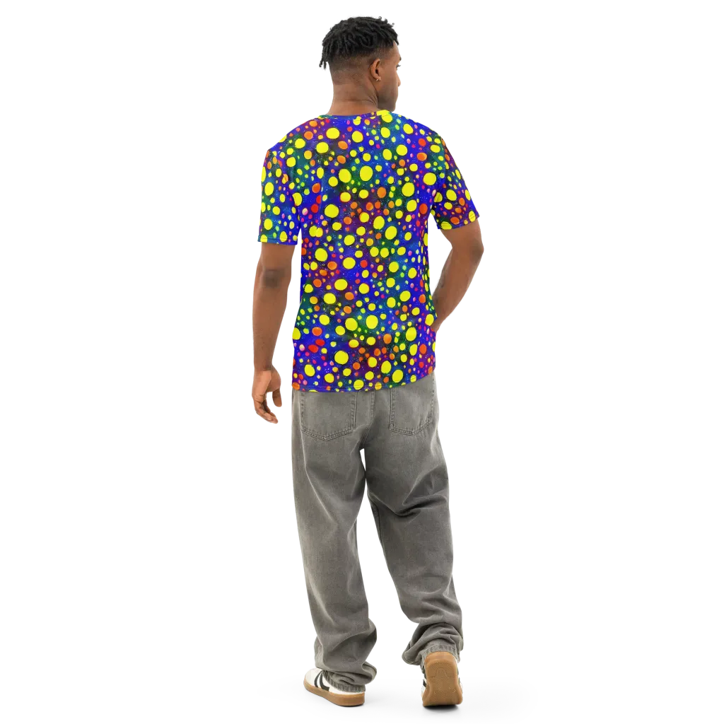 Ultraviolet Bubbles on Men's Cotton Crew Neck T-Shirt — Back