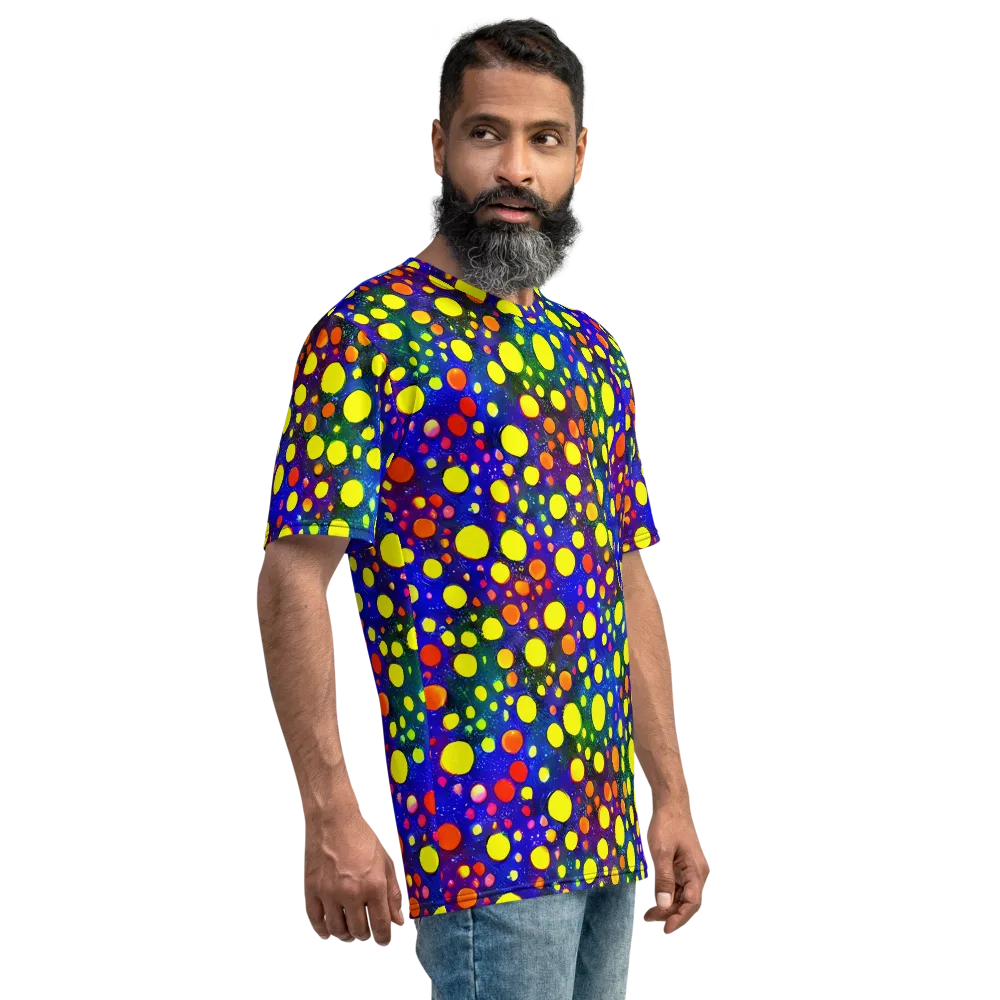 Ultraviolet Bubbles on Men's Crew Neck T-Shirt — Right
