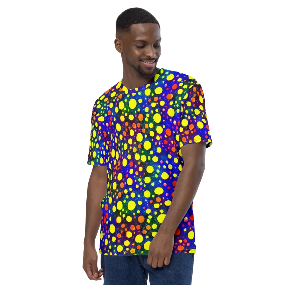 Ultraviolet Bubbles on Men's Crew Neck T-Shirt — Left