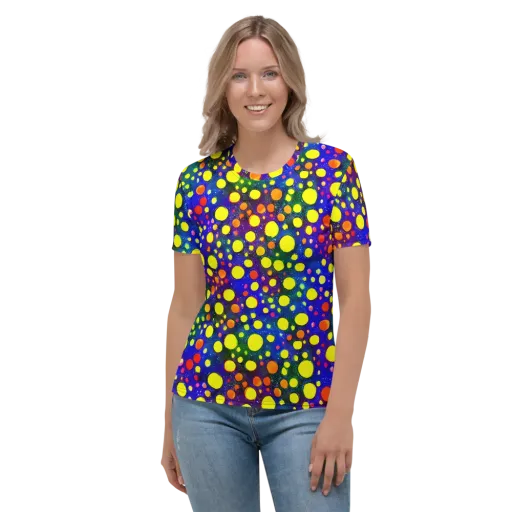 Ultraviolet Bubbles on a Women's Crew Neck T-Shirt