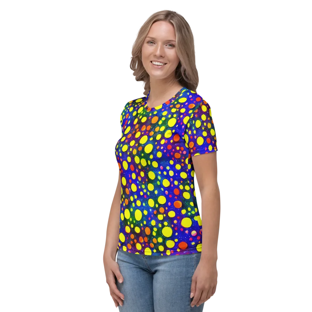 Ultraviolet Bubbles on Women's Crew Neck T-Shirt — Left