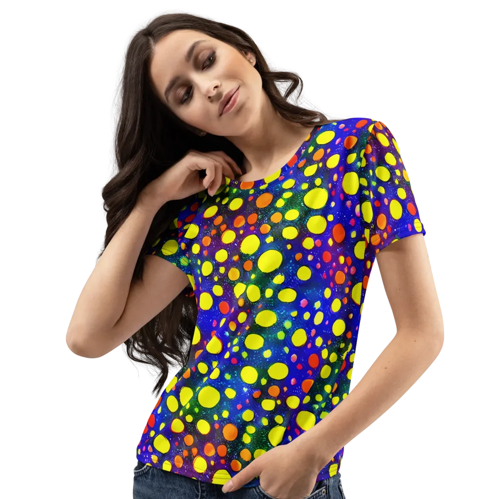 Ultraviolet Bubbles on Women's Crew Neck T-Shirt — Left Front