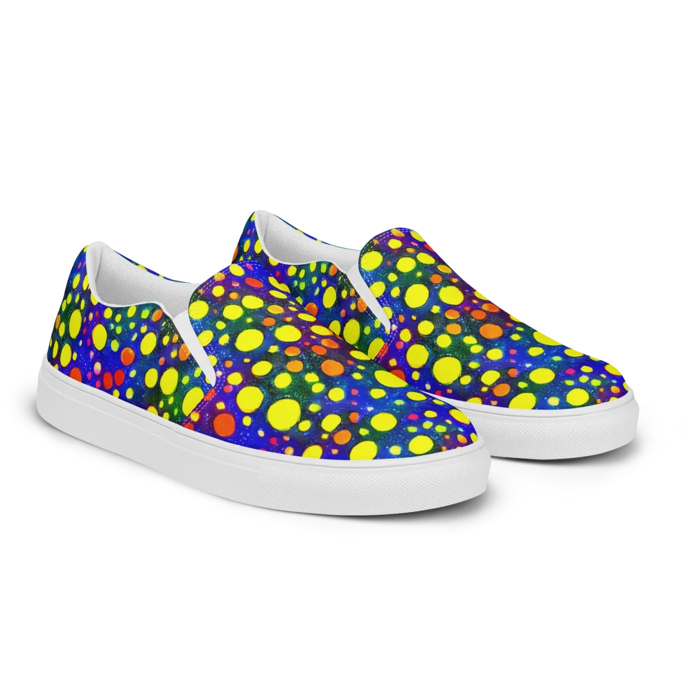 Ultraviolet Bubbles on Men's Slip-On Canvas Shoes — Right Front
