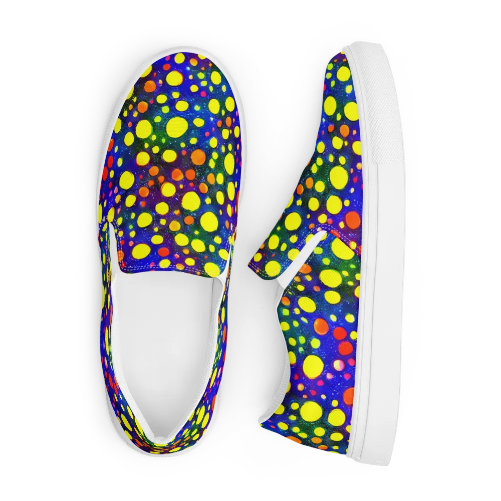 Ultraviolet Bubbles on Men's Slip-On Canvas Shoes — Front