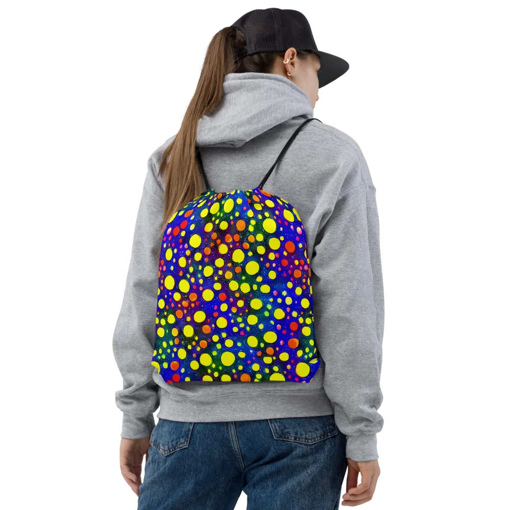 Ultraviolet Bubbles on Drawstring Bag — Front