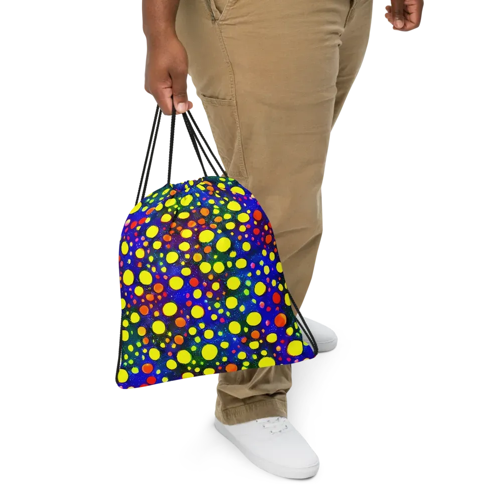 Ultraviolet Bubbles on Drawstring Bag — Front