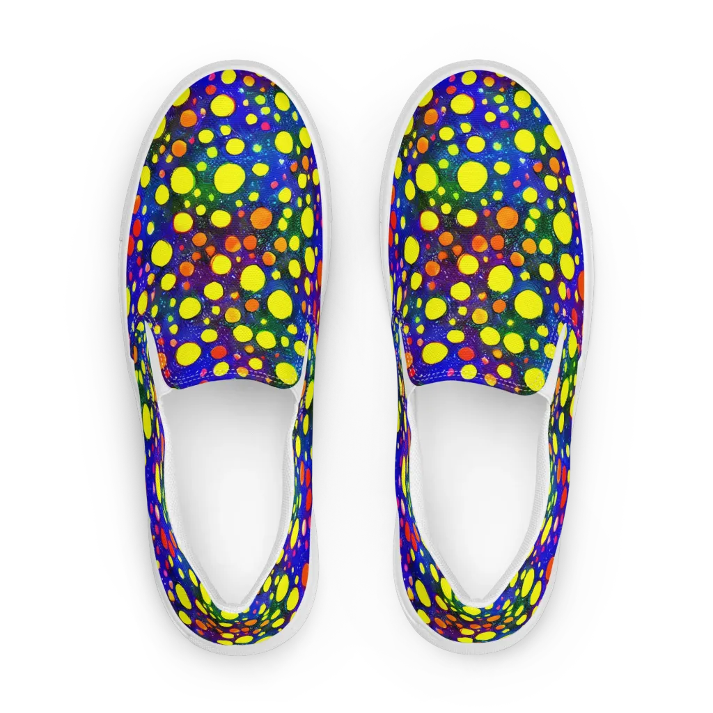 Ultraviolet Bubbles on Women's Slip-On Canvas Shoes — Front