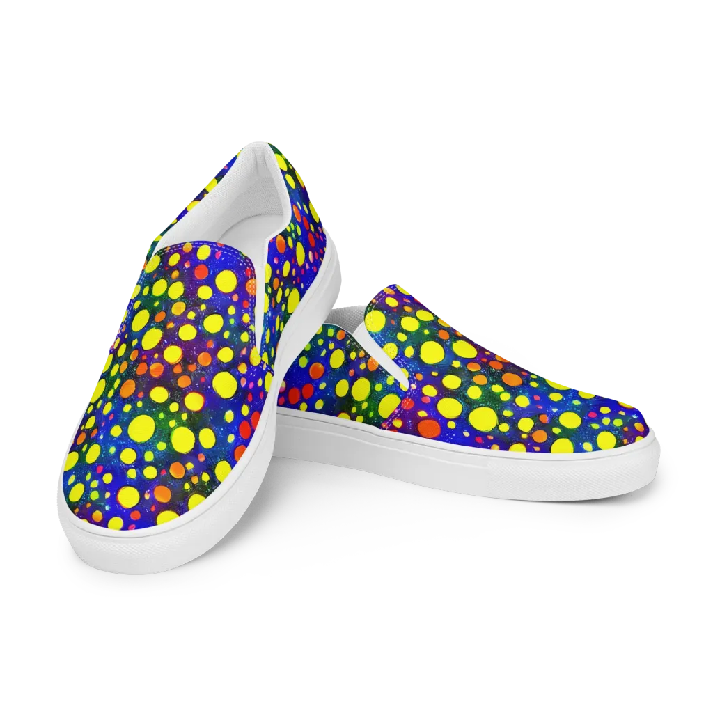 Ultraviolet Bubbles on Women's Slip-On Canvas Shoes — Left Front