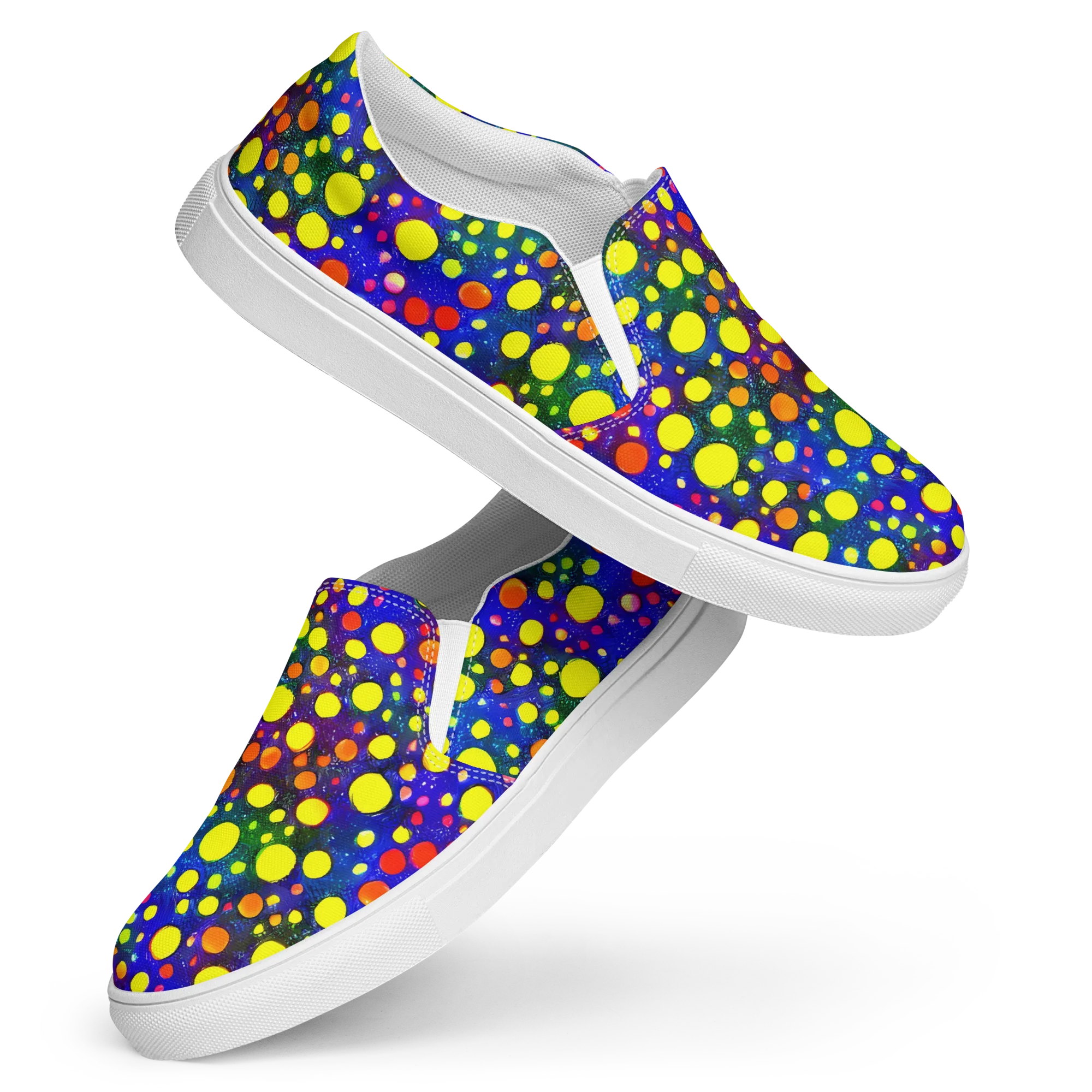 Ultraviolet Bubbles on Women's Slip-On Canvas Shoes — Front