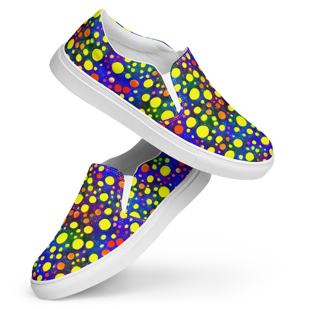Ultraviolet Bubbles on Women's Slip-On Canvas Shoes — Front
