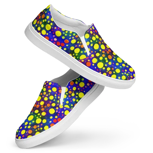 Ultraviolet Bubbles on a Women's Slip-On Canvas Shoes
