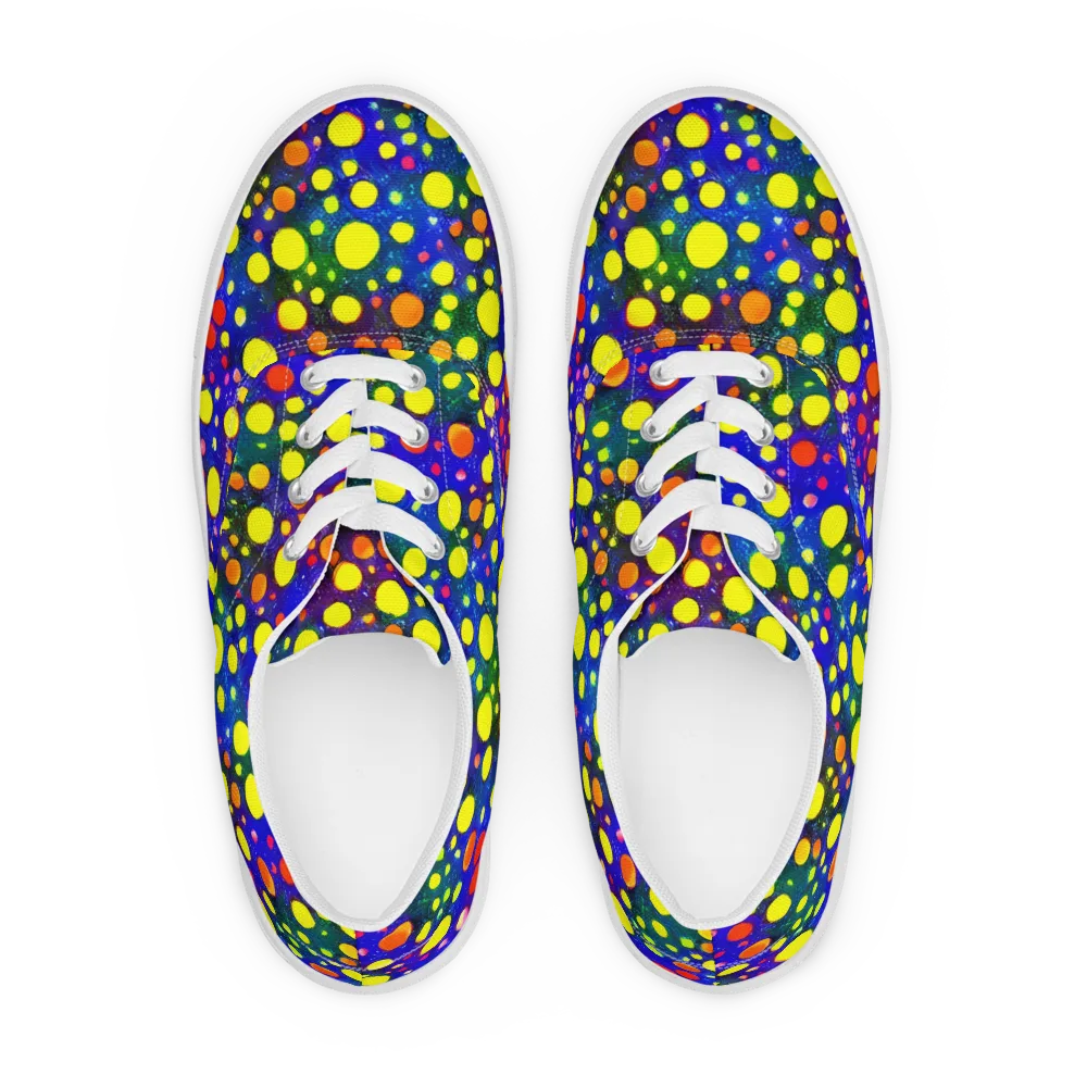 Ultraviolet Bubbles on Men's Lace-Up Canvas Shoes — Front