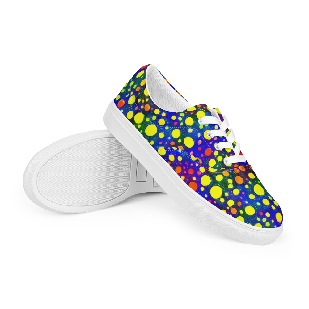 Ultraviolet Bubbles on Men's Lace-Up Canvas Shoes — Right Front