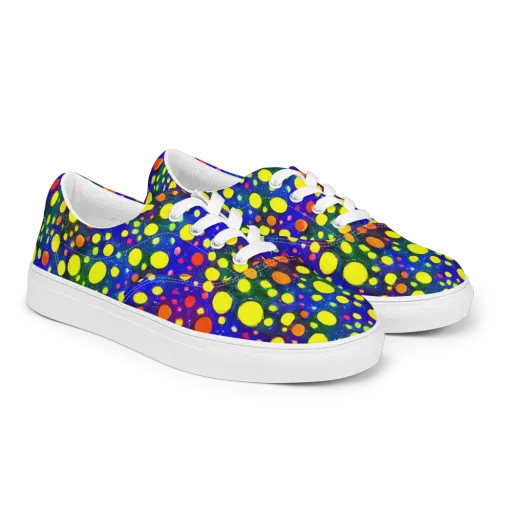 Ultraviolet Bubbles on a Men's Lace-Up Canvas Shoes