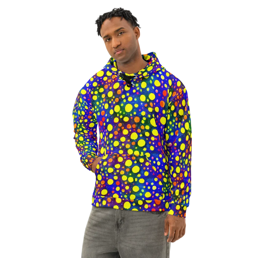 Ultraviolet Bubbles on Cotton Hoodie — Left Front