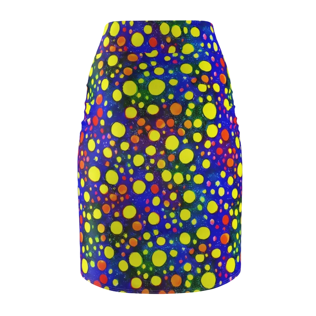Ultraviolet Bubbles on Pencil Skirt — Back
