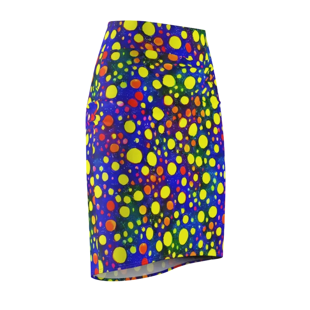 Ultraviolet Bubbles on Pencil Skirt — Front Side