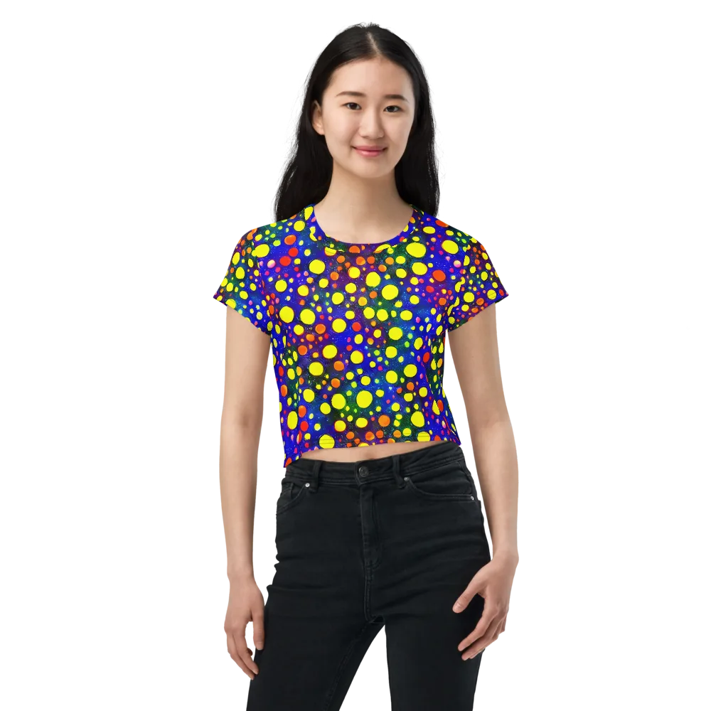 Ultraviolet Bubbles on Crop Tee — Front