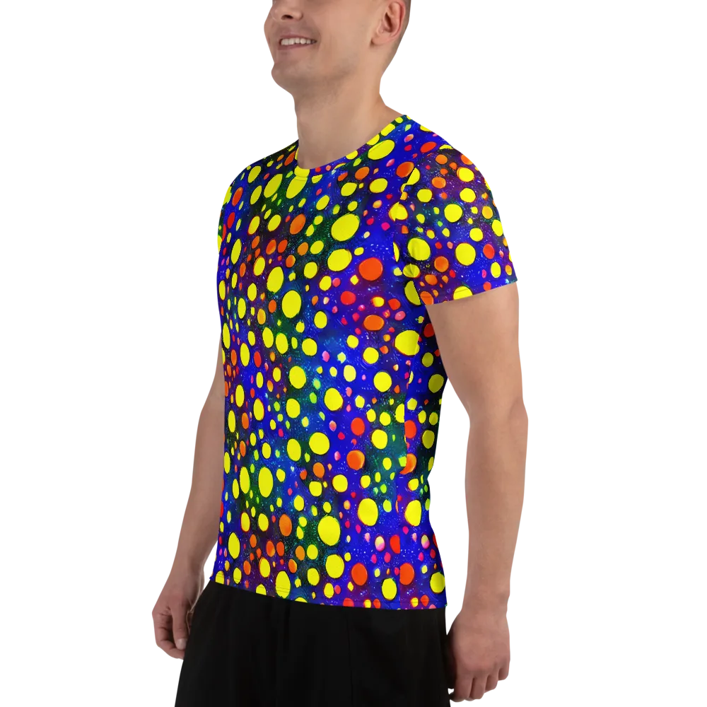 Ultraviolet Bubbles on Men's Athletic T-Shirt — Left
