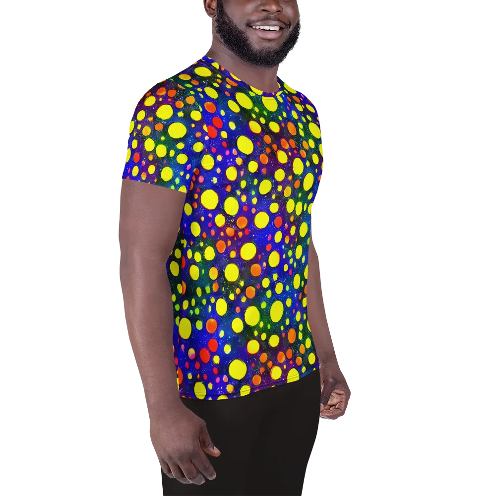 Ultraviolet Bubbles on Men's Athletic T-Shirt — Right