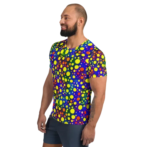 Ultraviolet Bubbles on a Men's Athletic T-Shirt