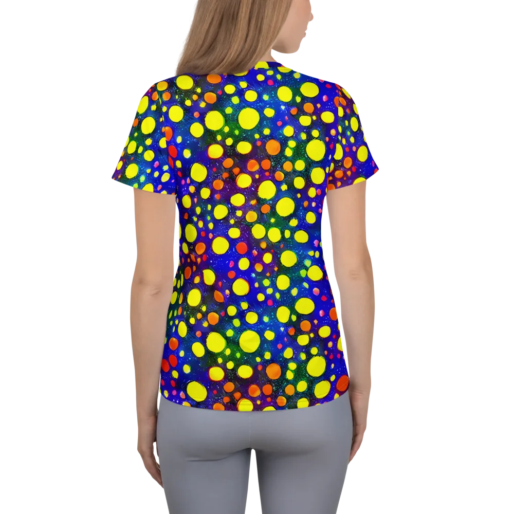 Ultraviolet Bubbles on Women's Athletic T-Shirt — Back