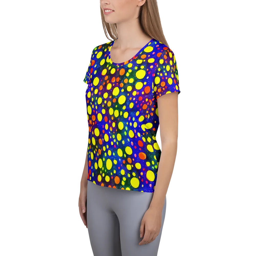 Ultraviolet Bubbles on Women's Athletic T-Shirt — Left
