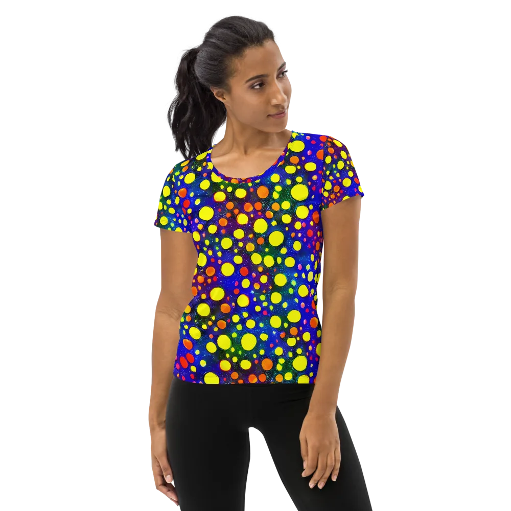 Ultraviolet Bubbles on Women's Athletic T-Shirt — Front