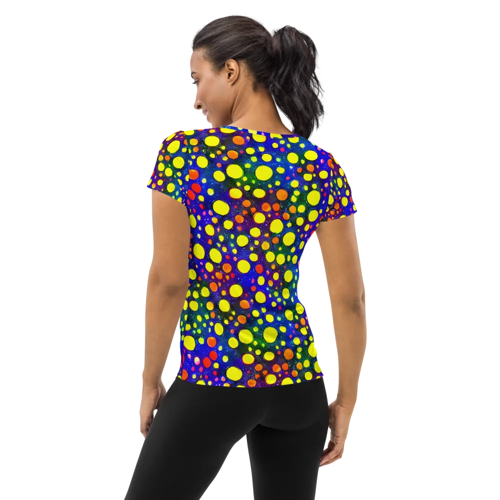 Ultraviolet Bubbles on Women's Athletic T-Shirt — Back