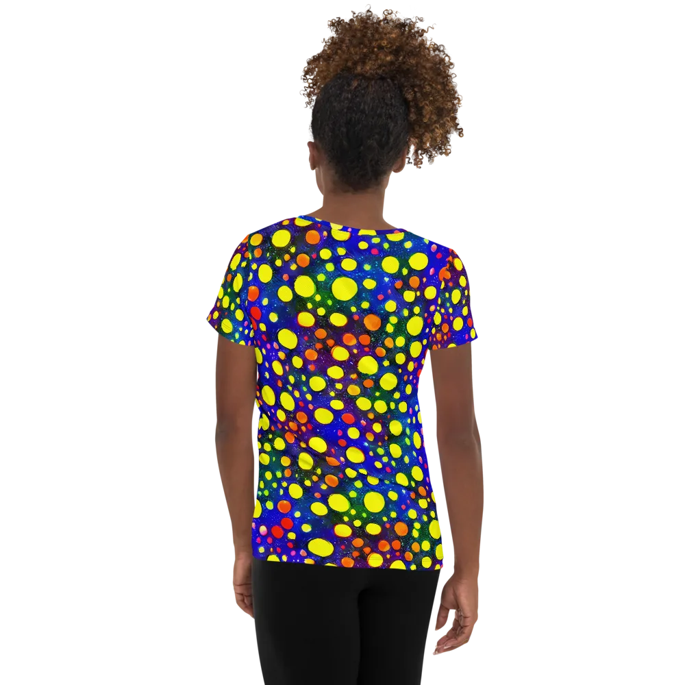 Ultraviolet Bubbles on Women's Athletic T-Shirt — Back