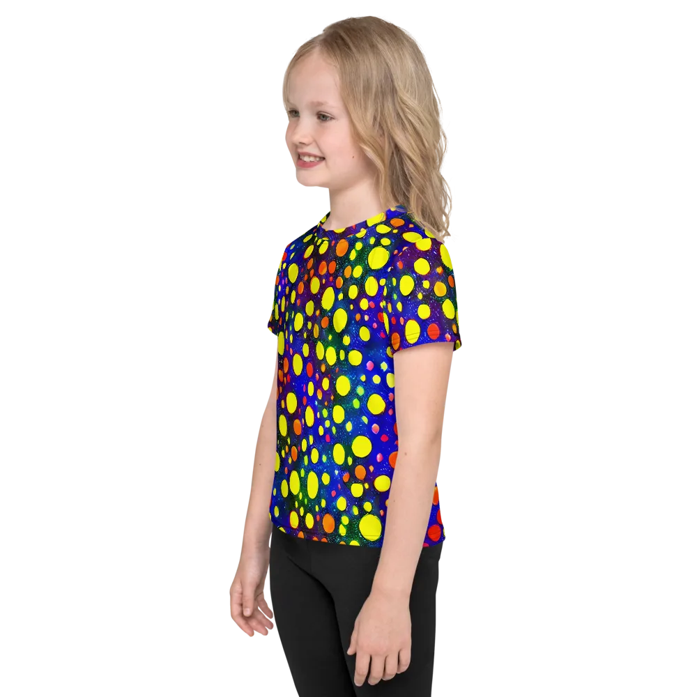 Ultraviolet Bubbles on Kids Crew Neck T-Shirt — Left