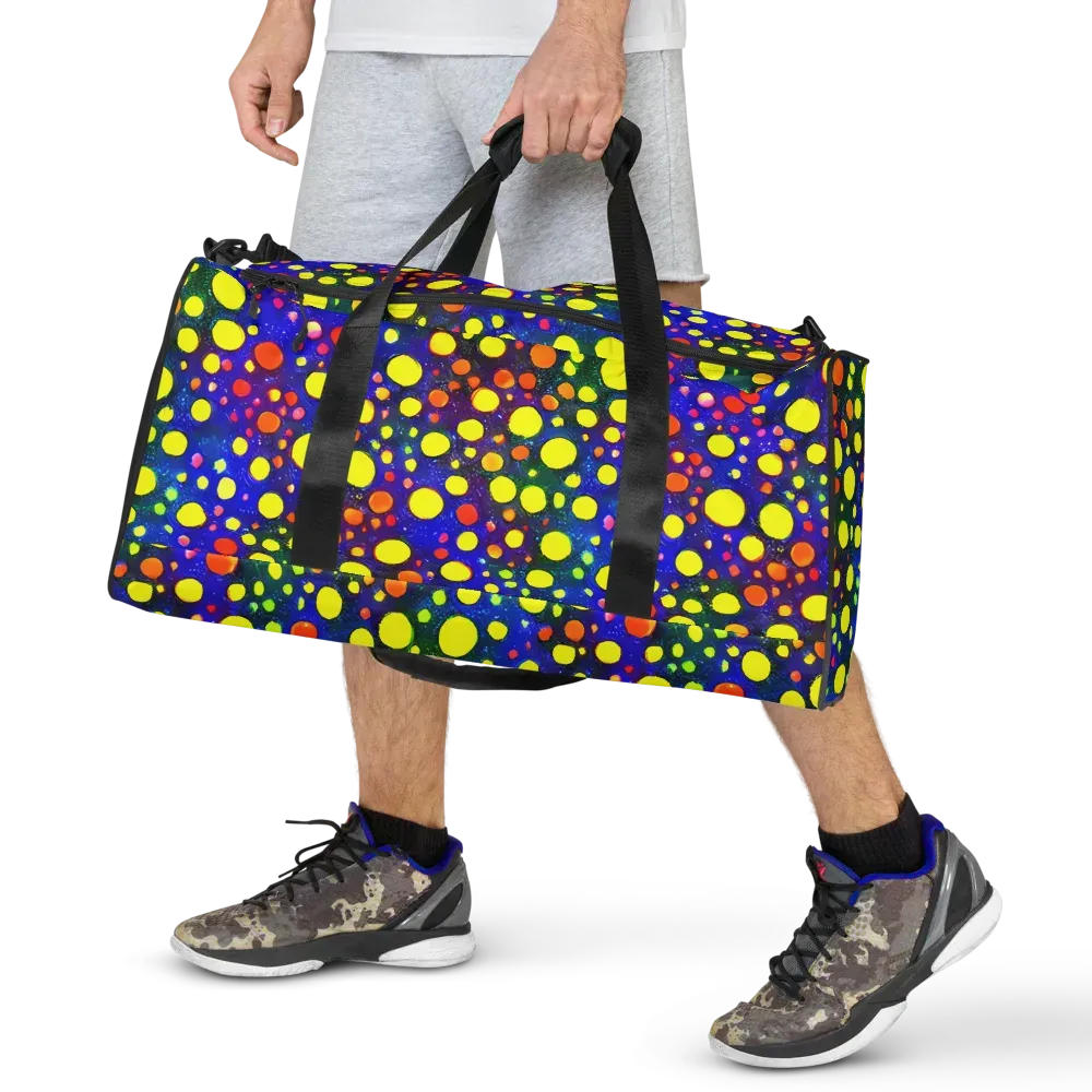 Ultraviolet Bubbles on Duffle Bag — Front