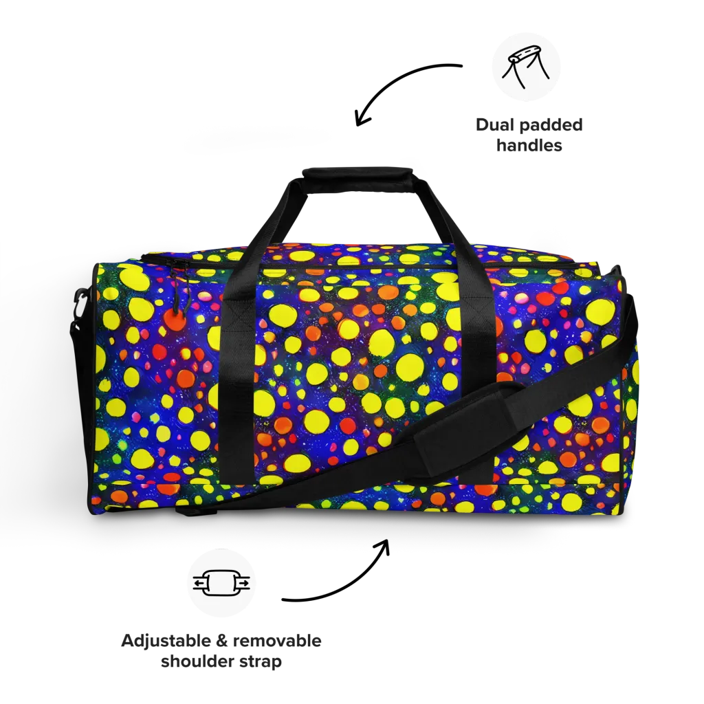 Ultraviolet Bubbles on Duffle Bag — Front
