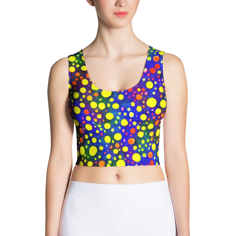 Ultraviolet Bubbles on Crop Top — Front