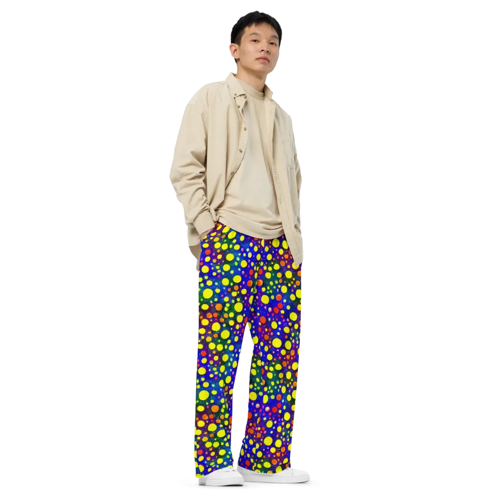 Ultraviolet Bubbles on Wide-Leg Pants — Right Front