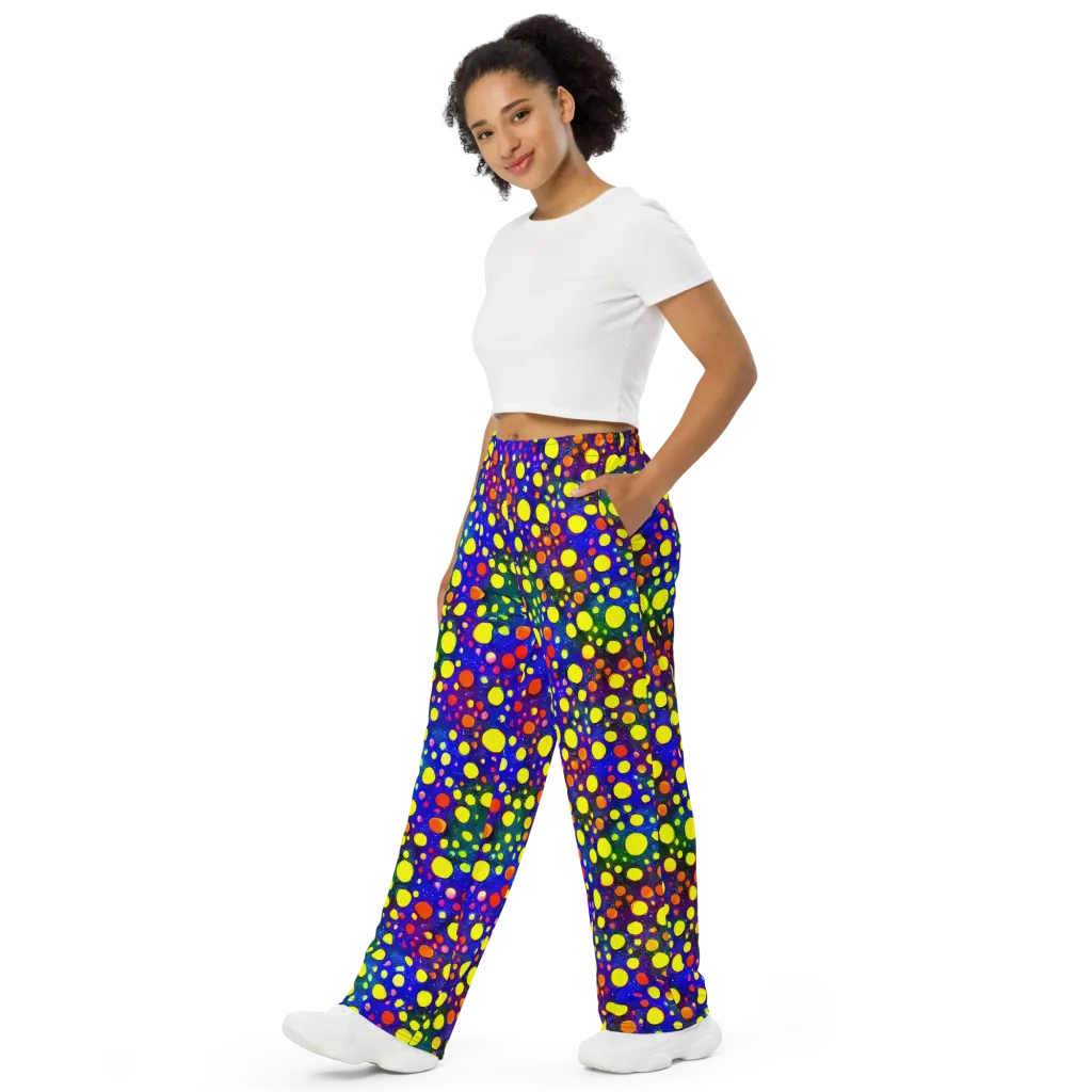 Ultraviolet Bubbles on Wide-Leg Pants — Left Front