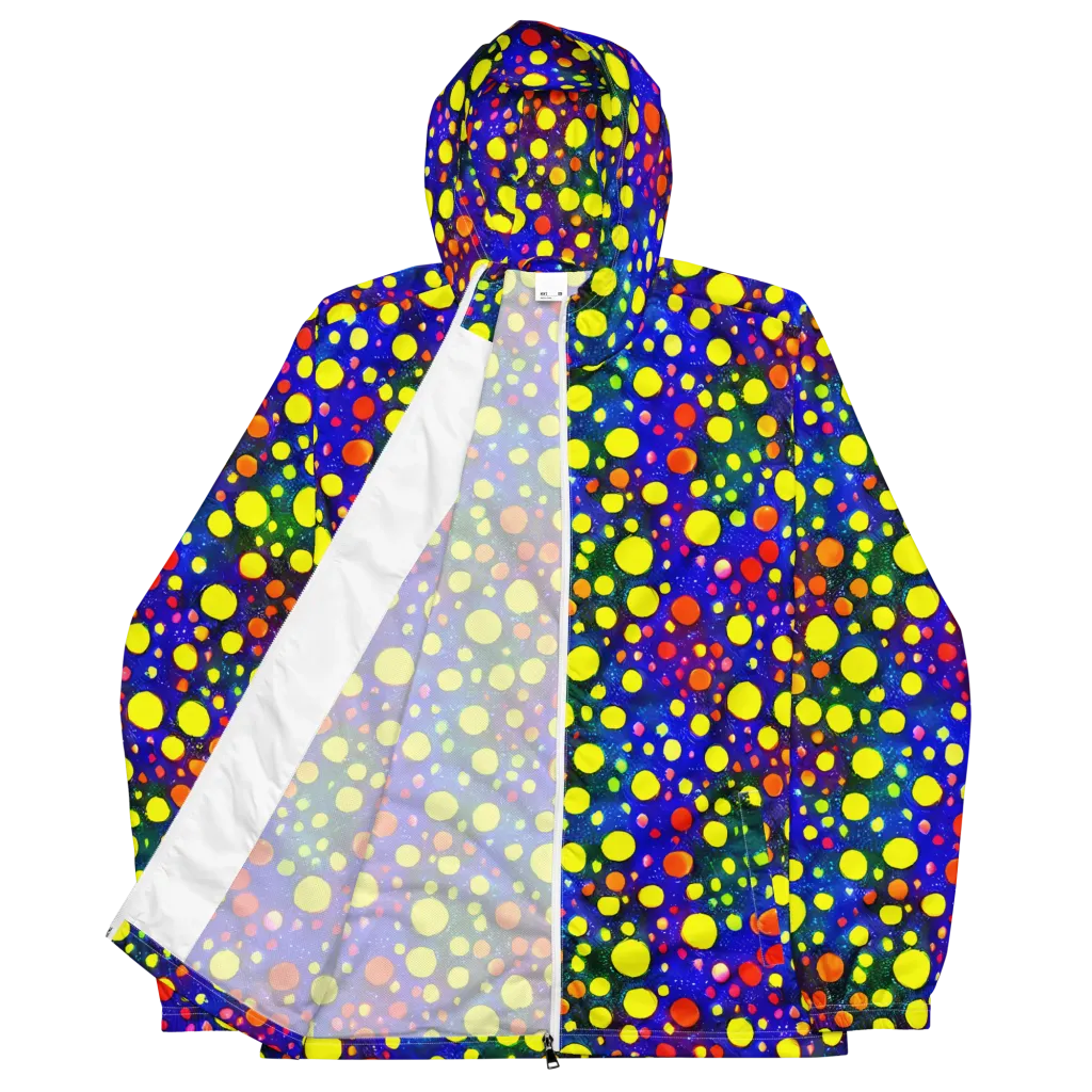 Ultraviolet Bubbles on Men's Windbreaker — Front