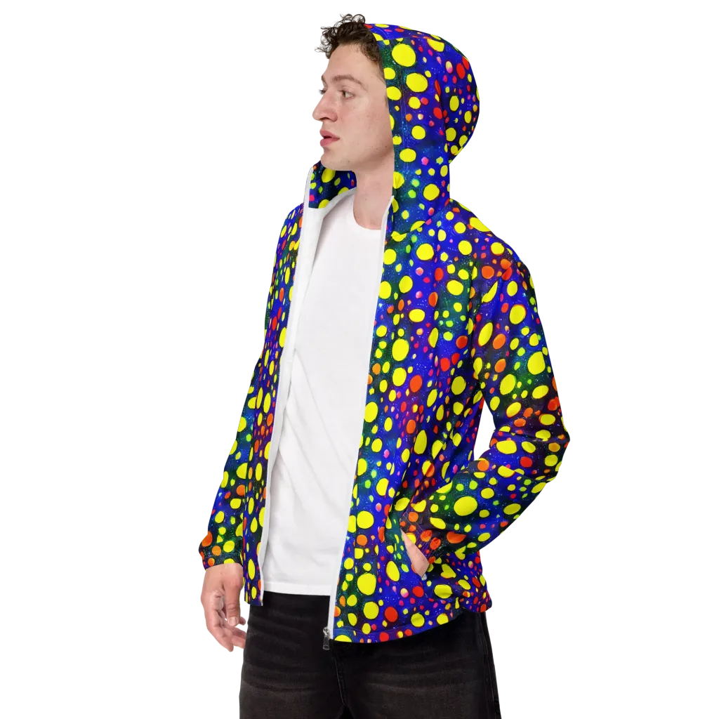 Ultraviolet Bubbles on Men's Windbreaker — Left Front