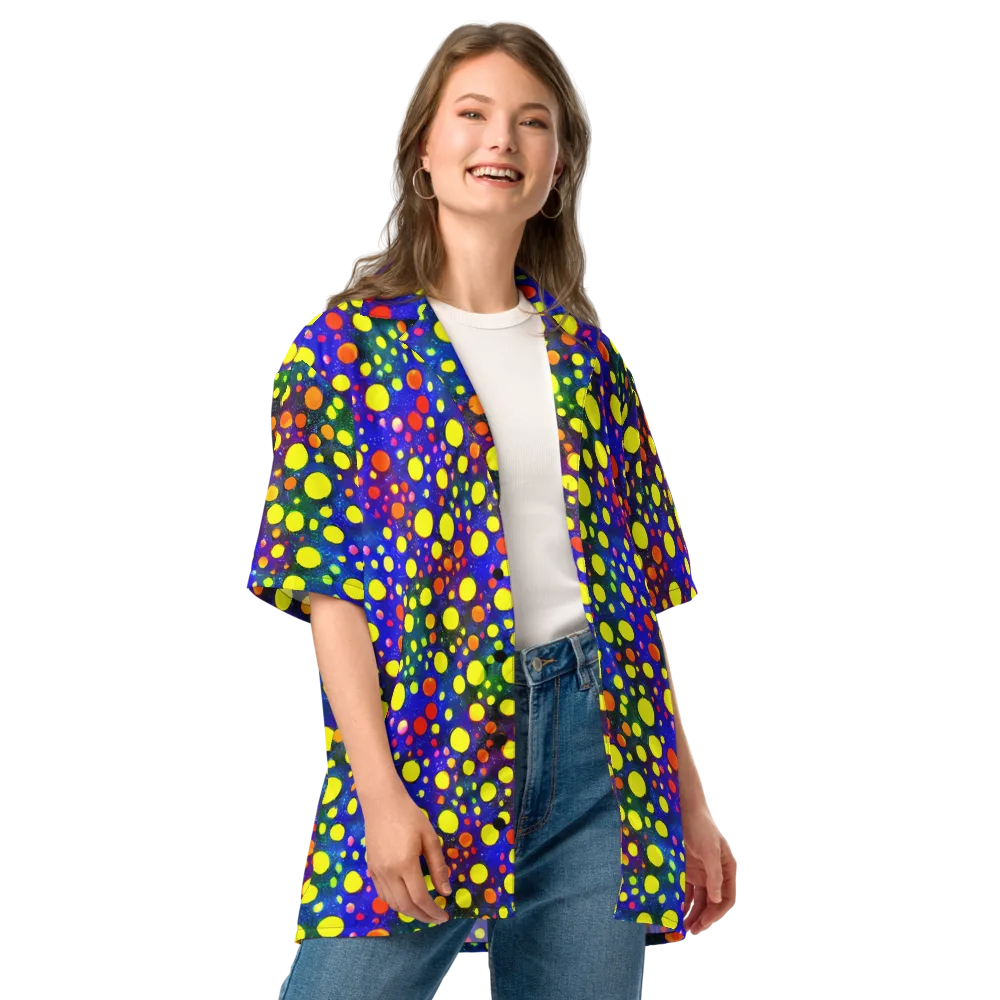 Ultraviolet Bubbles on Button Shirt — Front