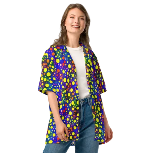 Ultraviolet Bubbles on a Button Shirt