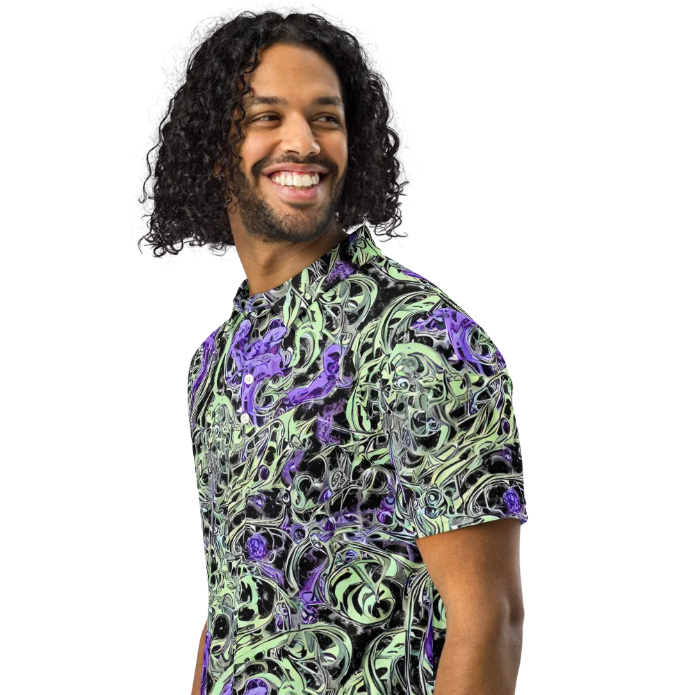 Psychic Vortex on Men's Slim Fit Polo Shirt — Left Front