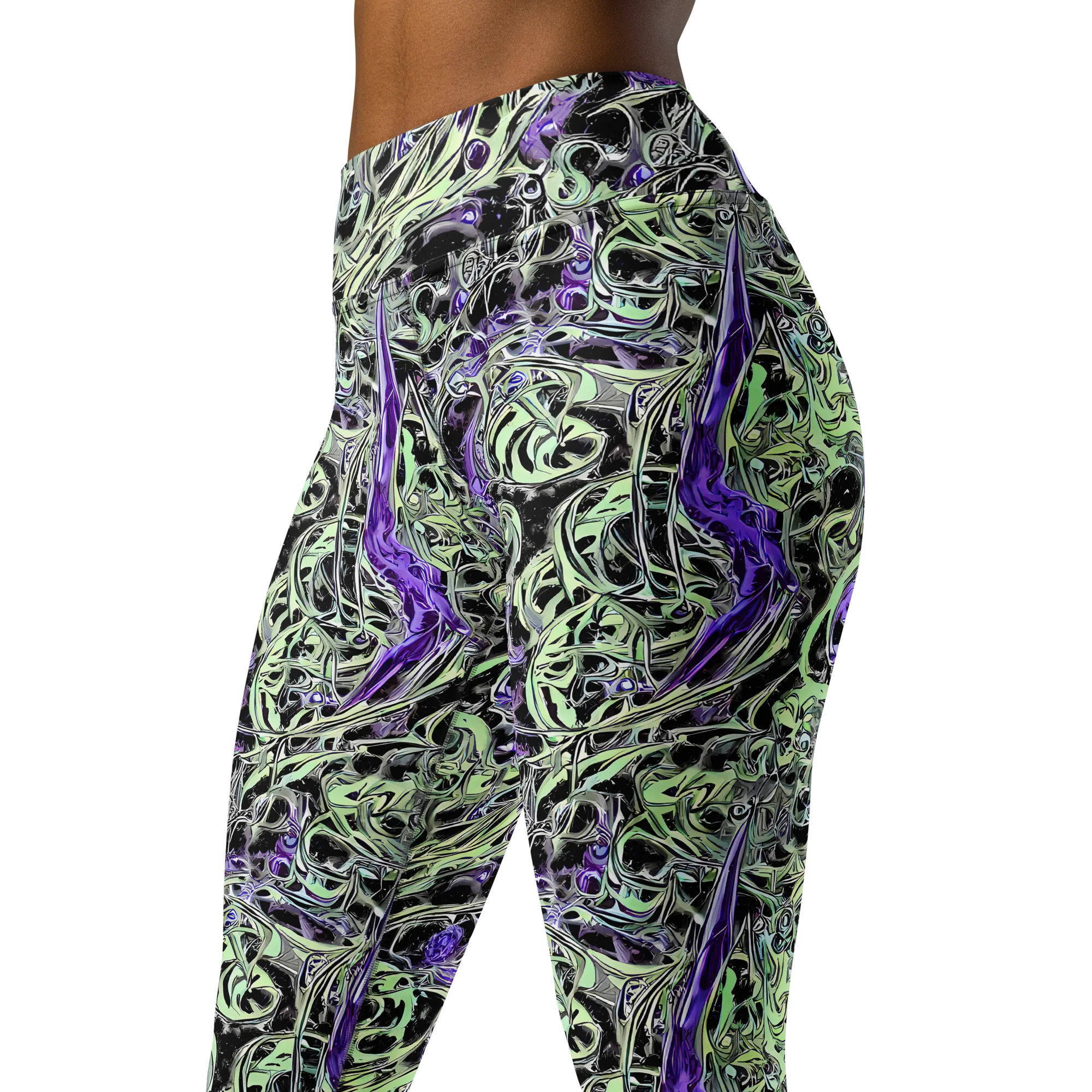 Psychic Vortex on Yoga Leggings — Left Front