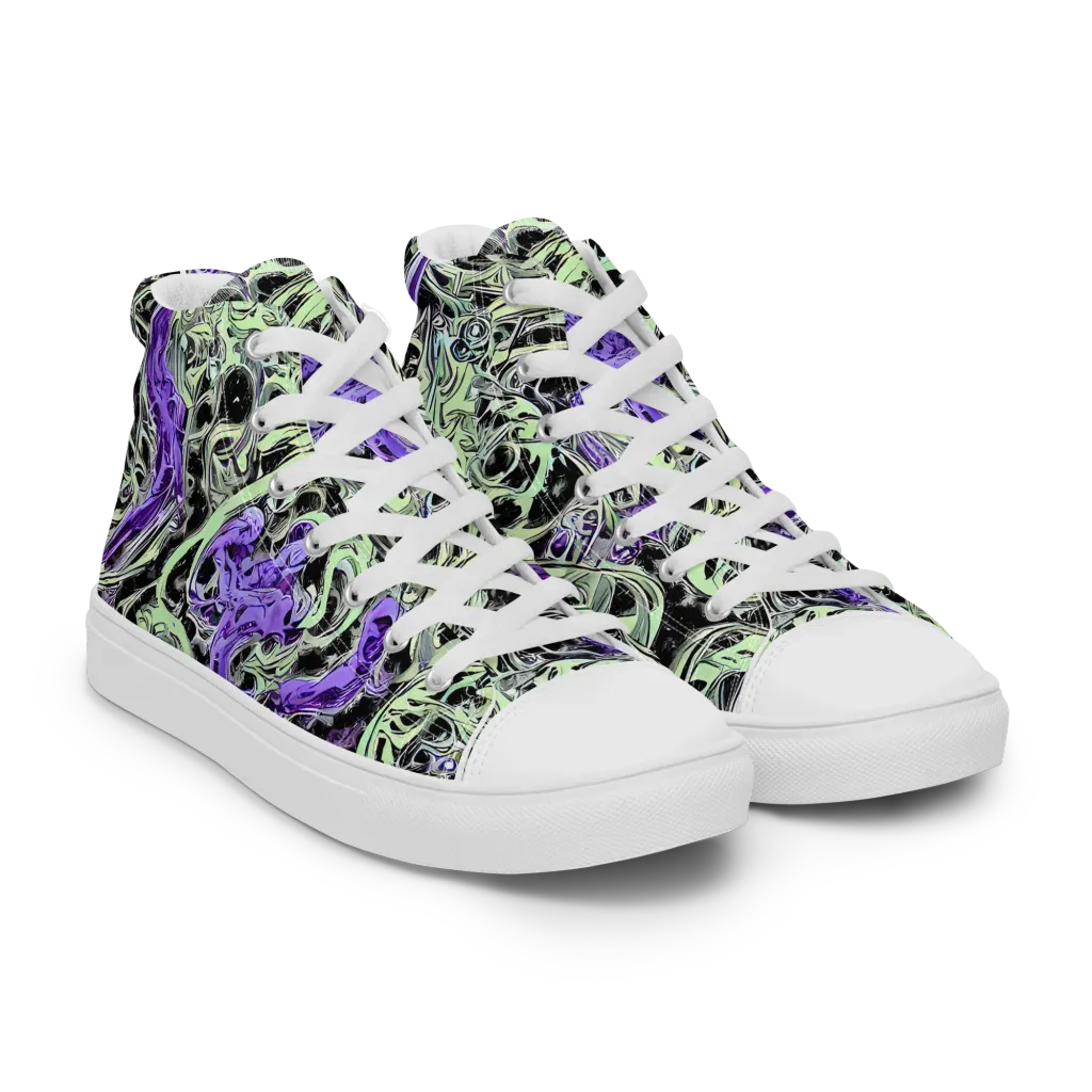 Psychic Vortex on Men's High Top Canvas Shoes — Right Front