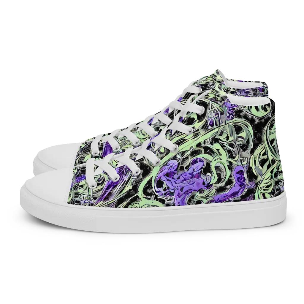 Psychic Vortex on Men's High Top Canvas Shoes — Left