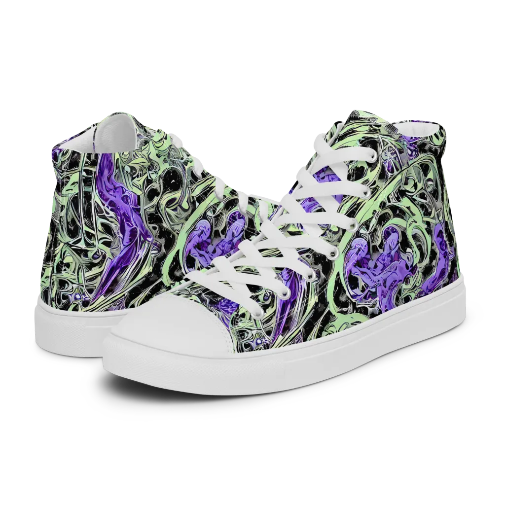 Psychic Vortex on Men's High Top Canvas Shoes — Left
