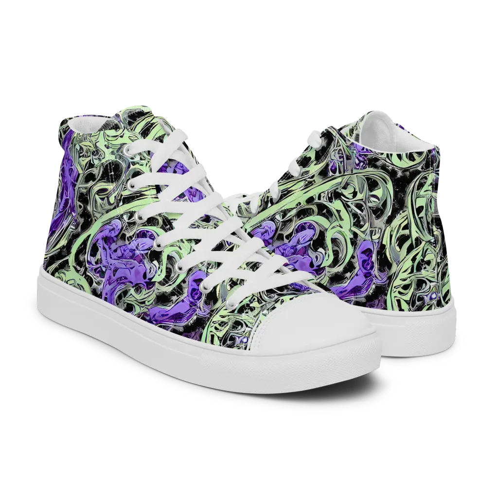 Psychic Vortex on Men's High Top Canvas Shoes — Right