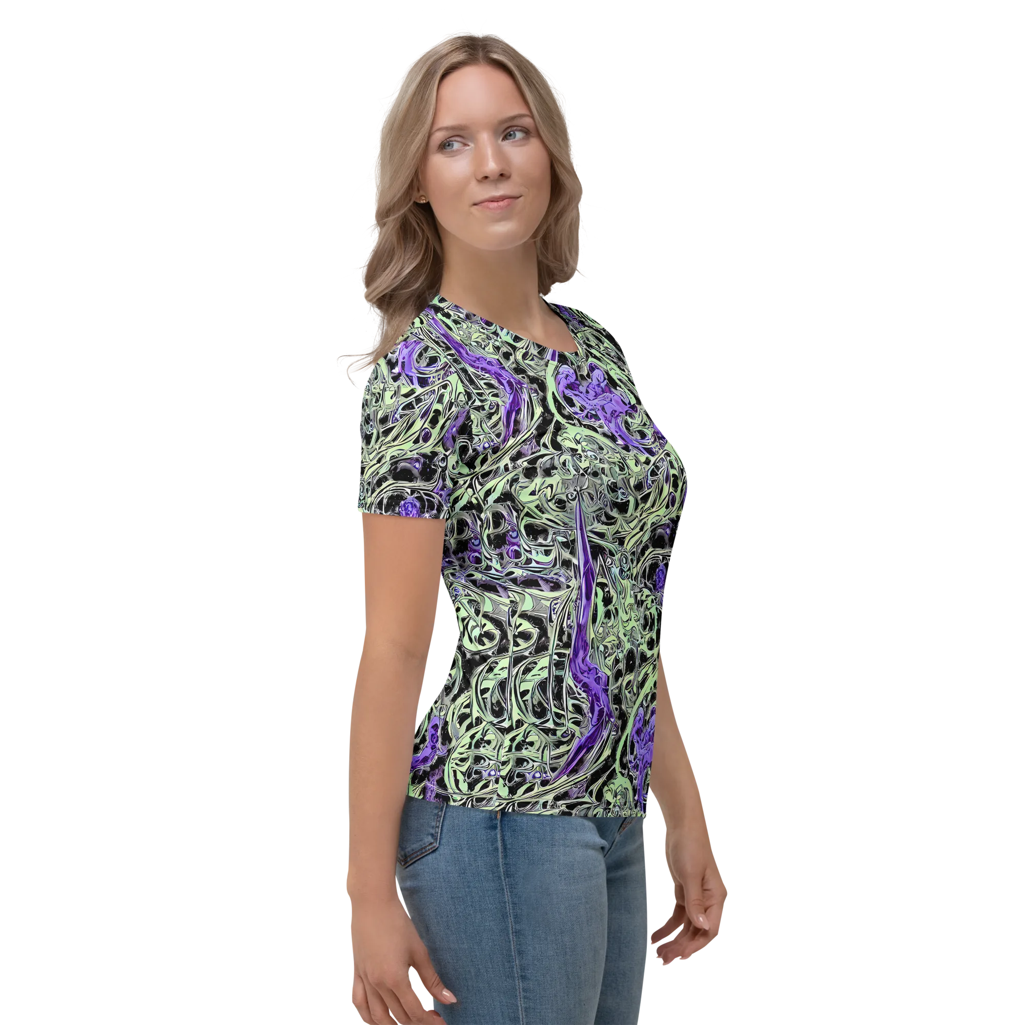 Psychic Vortex on Women's Crew Neck T-Shirt — Right