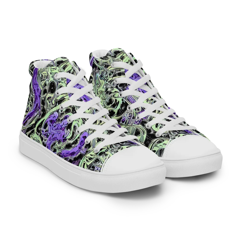 Psychic Vortex on Women's High Top Canvas Shoes — Right Front