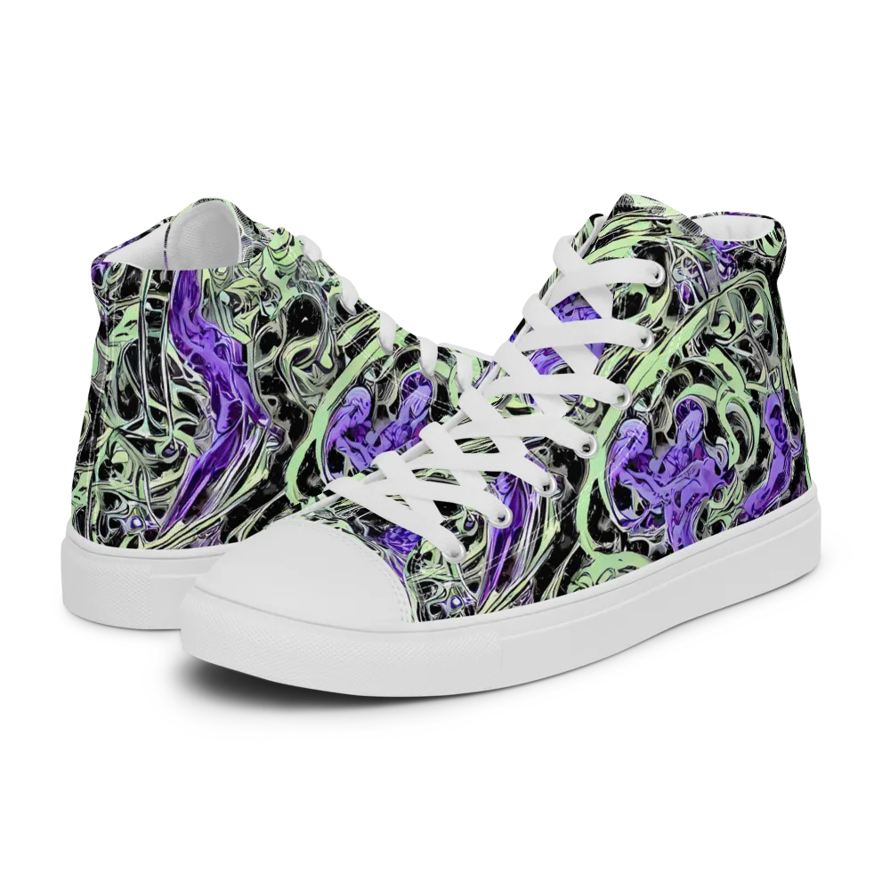 Psychic Vortex on Women's High Top Canvas Shoes — Left