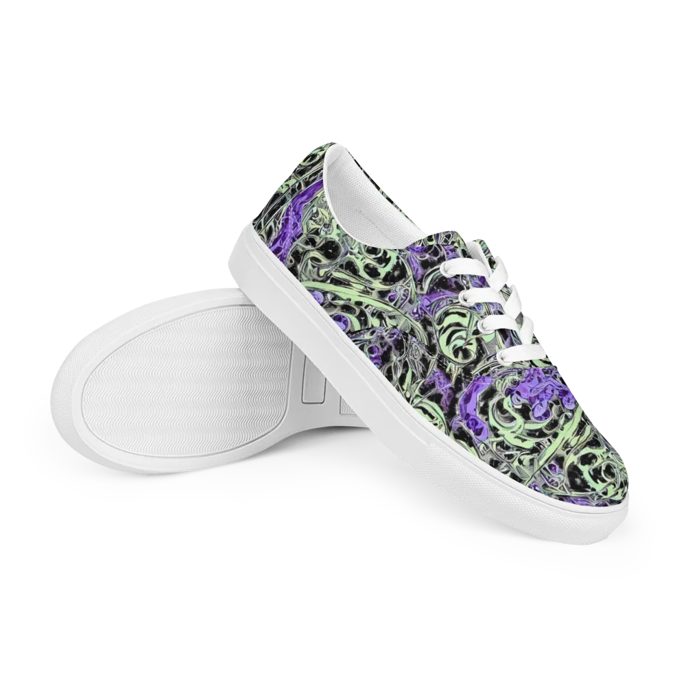Psychic Vortex on Men's Lace-Up Canvas Shoes — Right Front